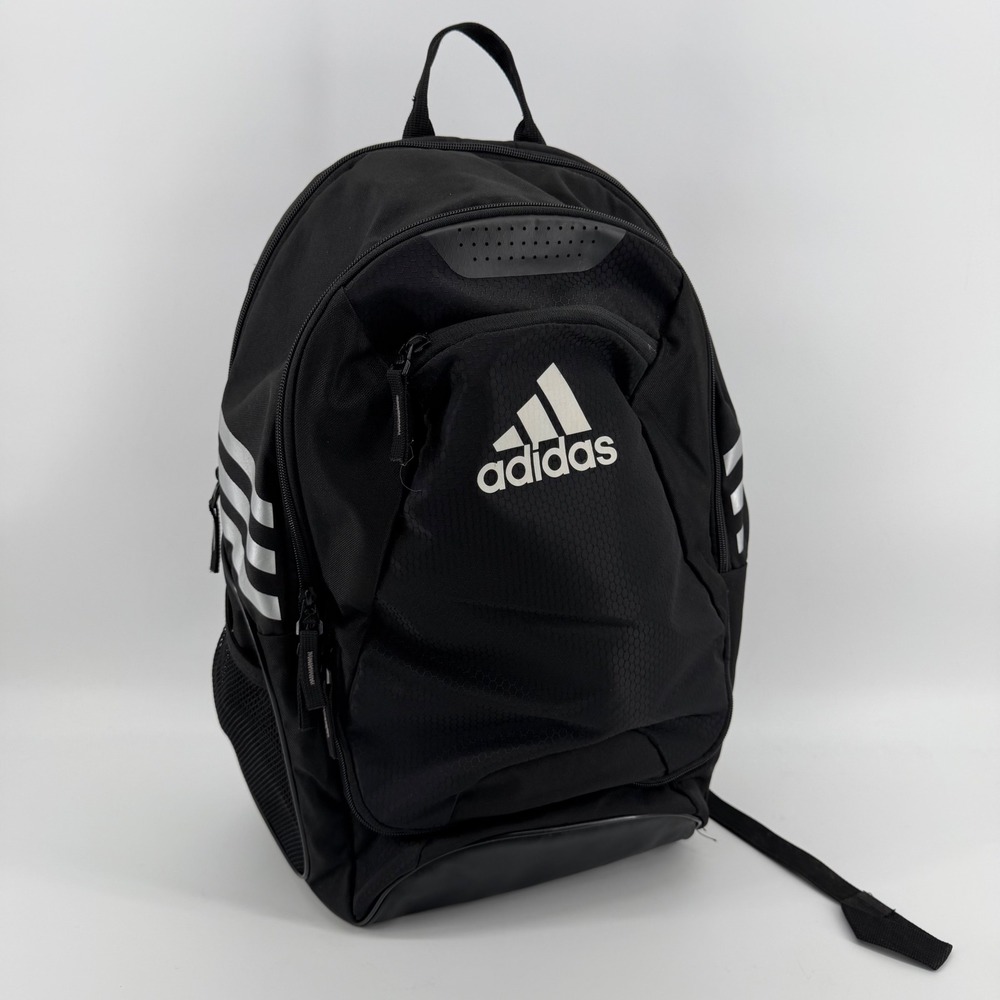 Adidas Soccer Backpack Unisex OS Black Silver Stadium Team Shoe Compartment